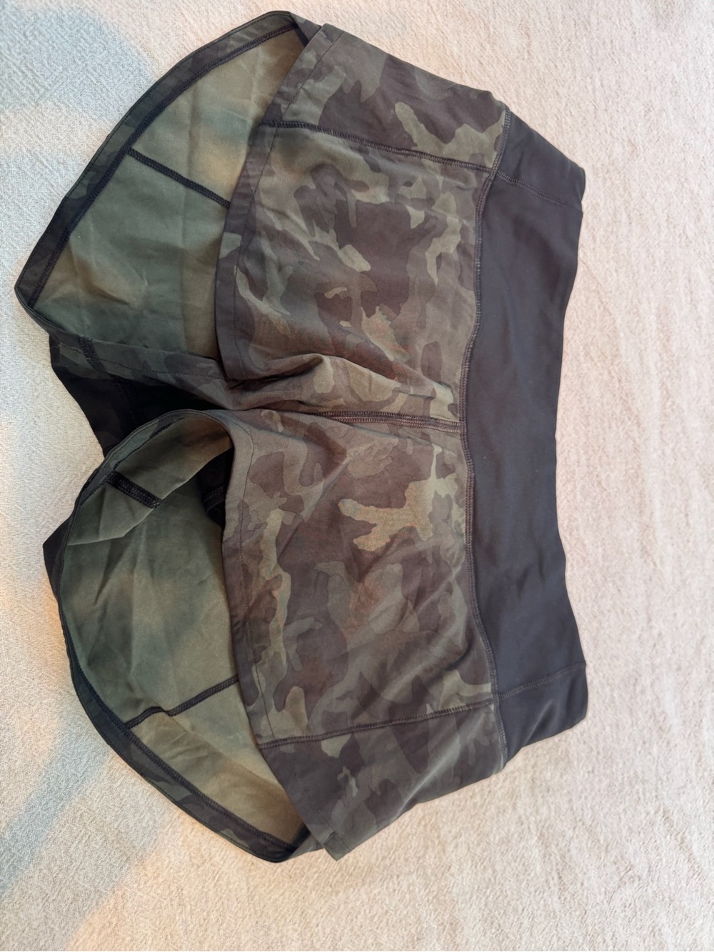 lululemon athletica Women’s Camo High-Rise Athletic Shorts - Olive & Black